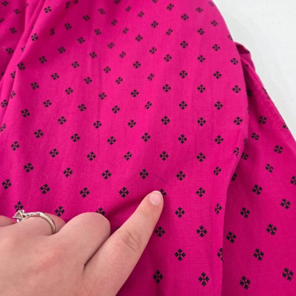 Talbots Womens Fuchsia Geometric Button Up Blouse… - image 4